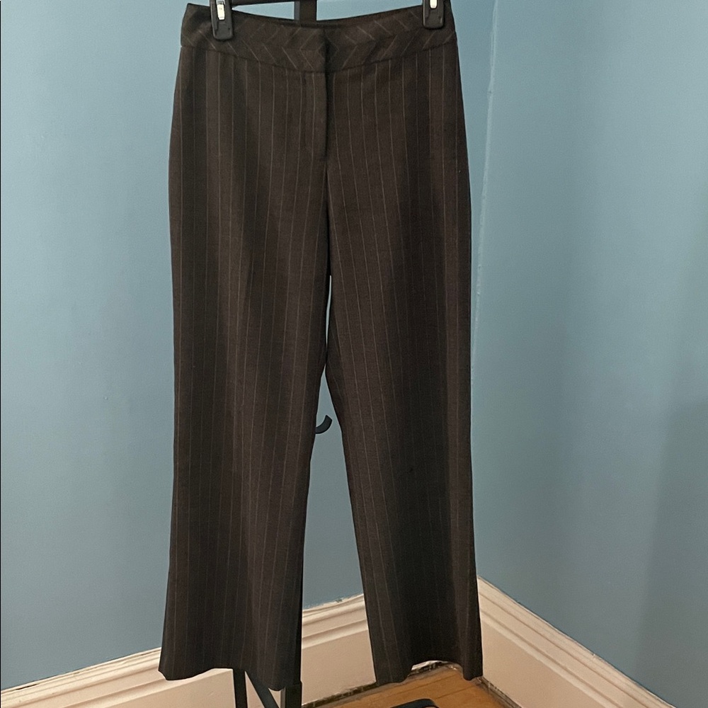Sophisticated Dark Grey Pinstripe Women's Trousers